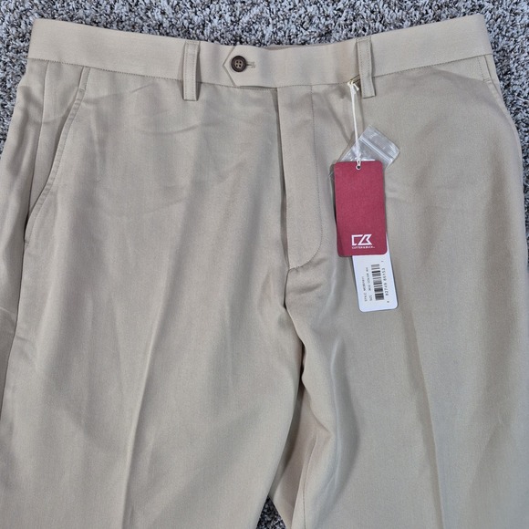 Cutter & Buck Other - Cutter & Buck Double Pleat Microfiber Dress‎ Pants, Slacks. Beige, 36X32. NWT!!
